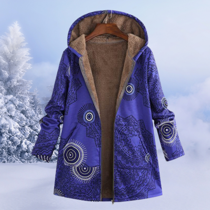 Comfortable Ladies' Winter Coat - Liora-Blue-S-The Livary