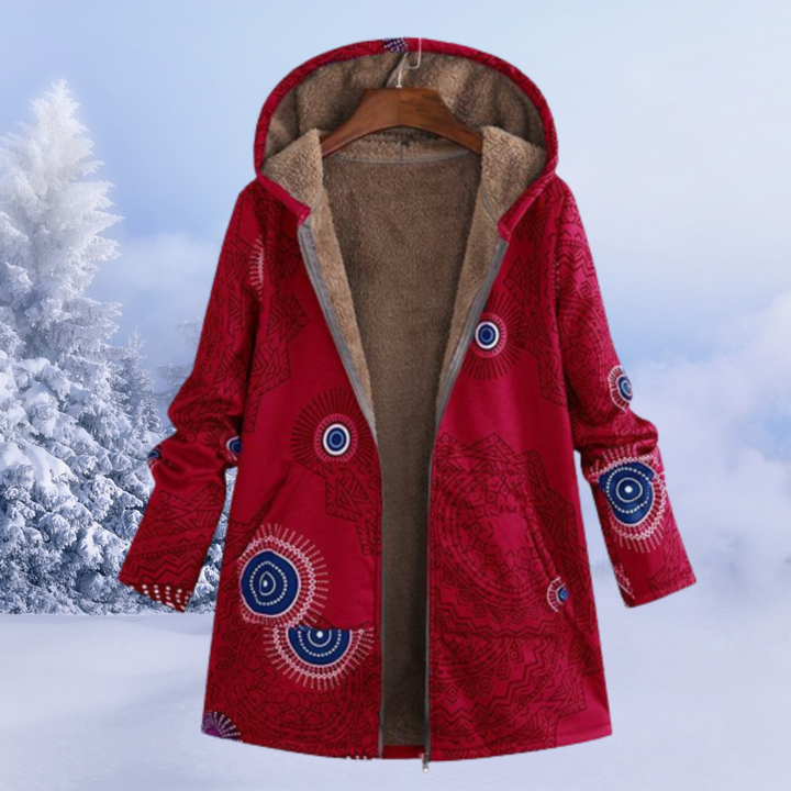 Comfortable Ladies' Winter Coat - Liora-Bordeaux red-S-The Livary