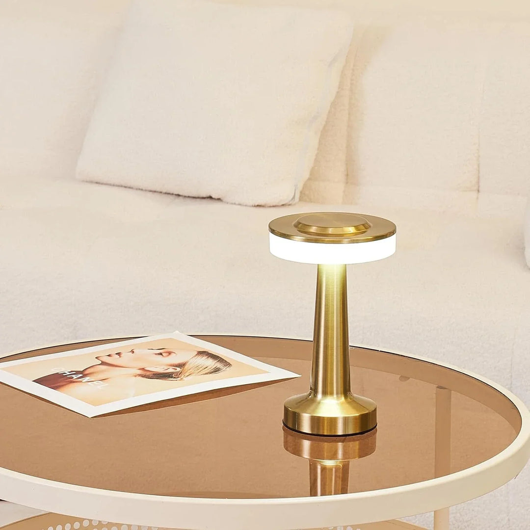 Wireless Retro Table Lamp - LumiBar-Gold-The Livary