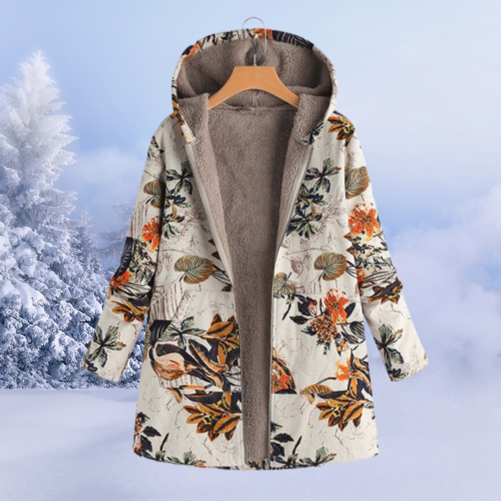 Comfortable Ladies' Winter Coat - Liora-Orange-S-The Livary