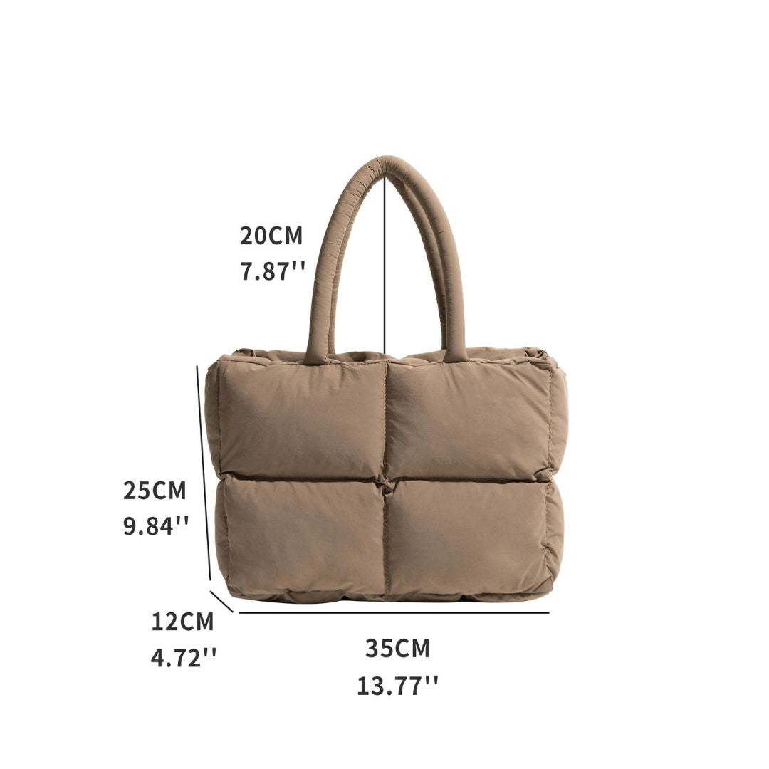 Stylish Puffer Shoulder Bag - Aurora-Brown-The Livary