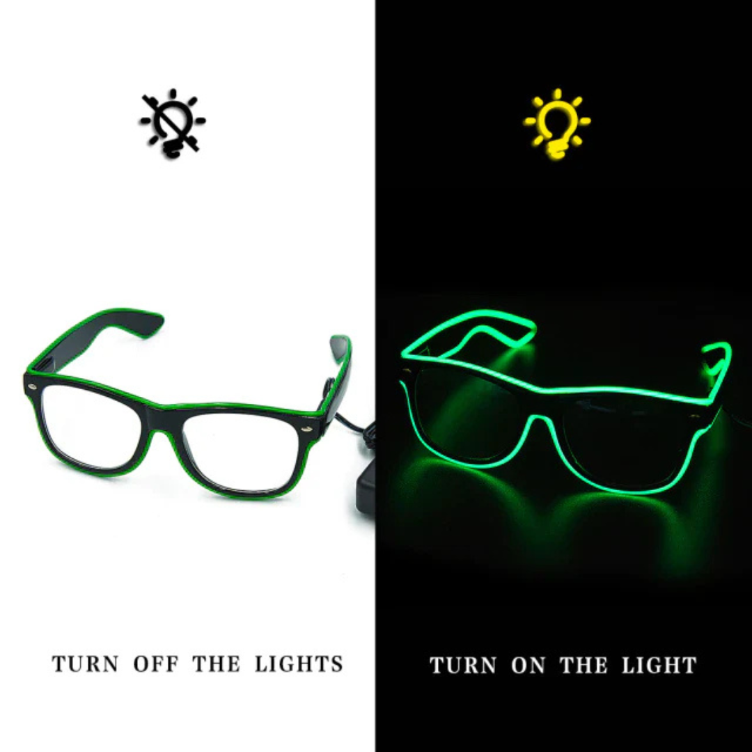 Glowing Neon Glasses - LumaGlow-Green-The Livary