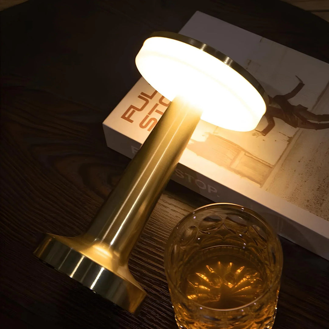 Wireless Retro Table Lamp - LumiBar-Gold-The Livary