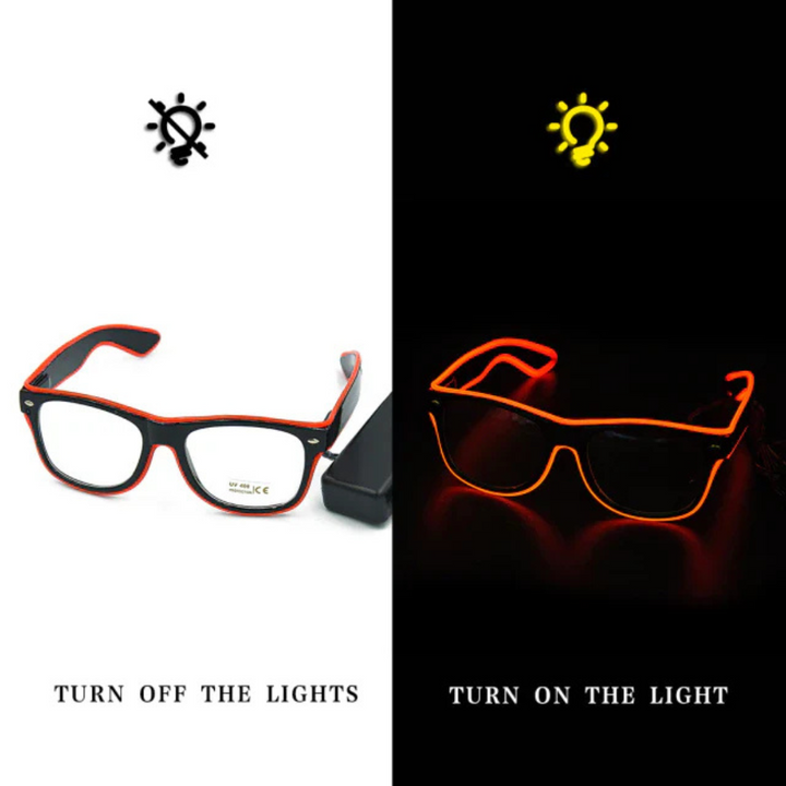 Glowing Neon Glasses - LumaGlow-Red-The Livary