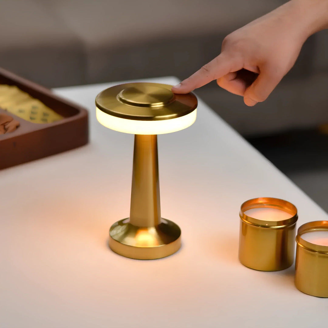 Wireless Retro Table Lamp - LumiBar-Gold-The Livary
