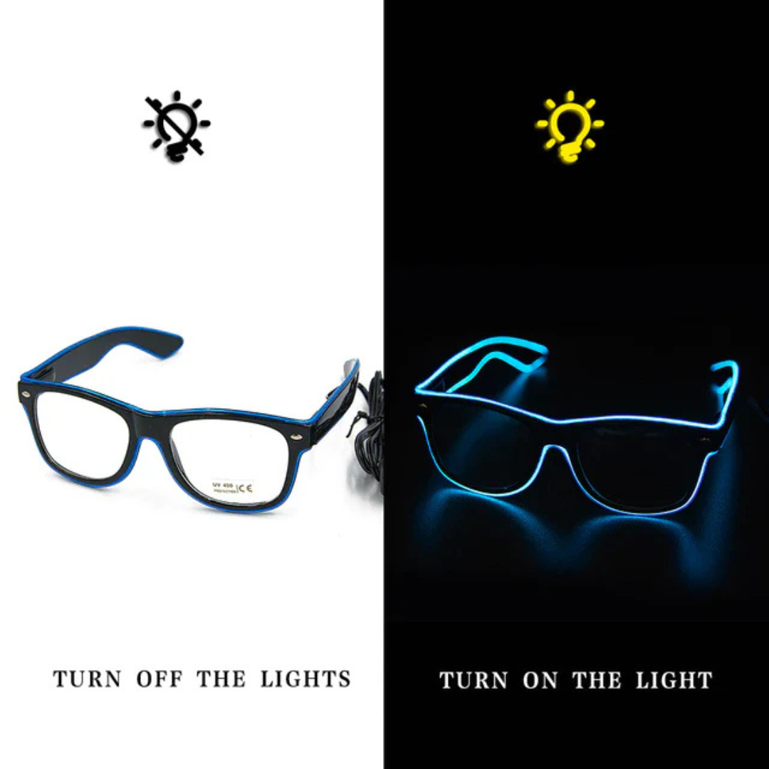 Glowing Neon Glasses - LumaGlow-Blue-The Livary