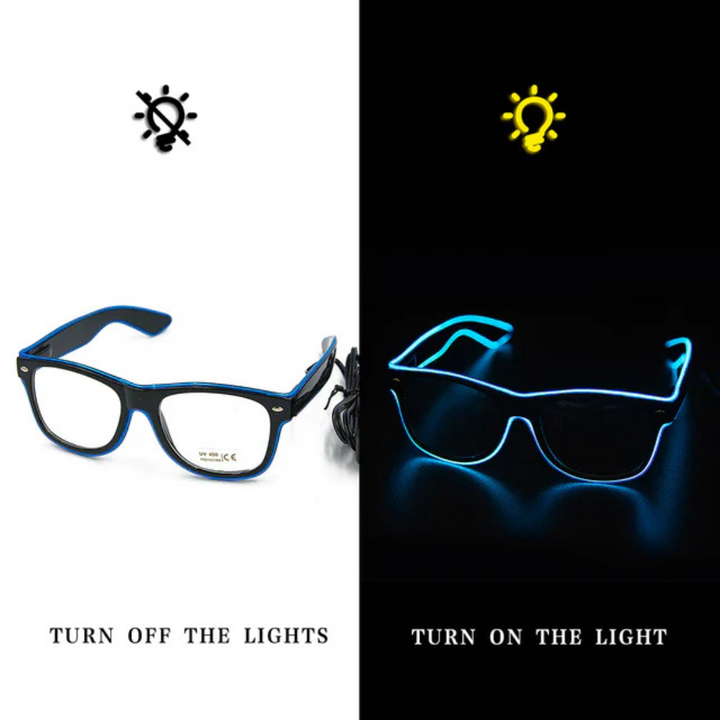 Glowing Neon Glasses - LumaGlow-Blue-The Livary