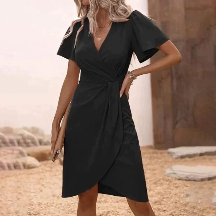 Trendy Wrap Dress - Serafina-black-1-XS-The Livary