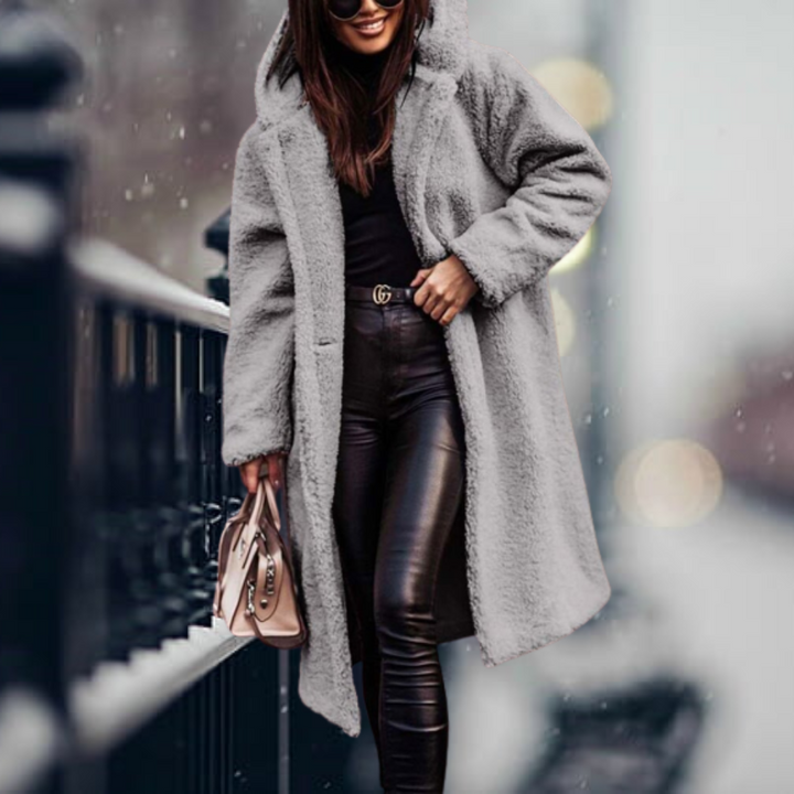 Warm and Stylish Long Winter Coat - Amara-Grey-S-The Livary