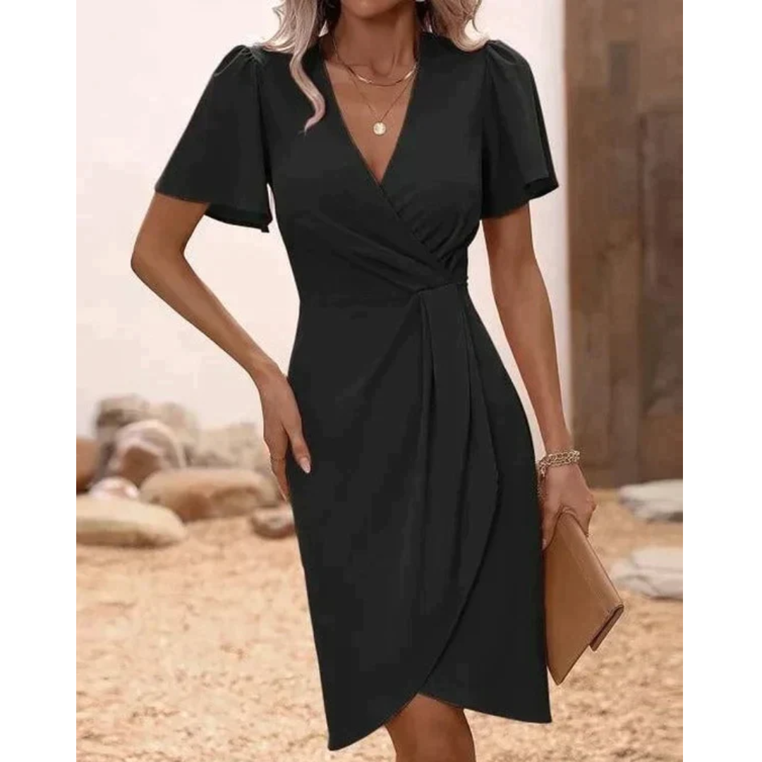 Trendy Wrap Dress - Serafina-red-XS-The Livary
