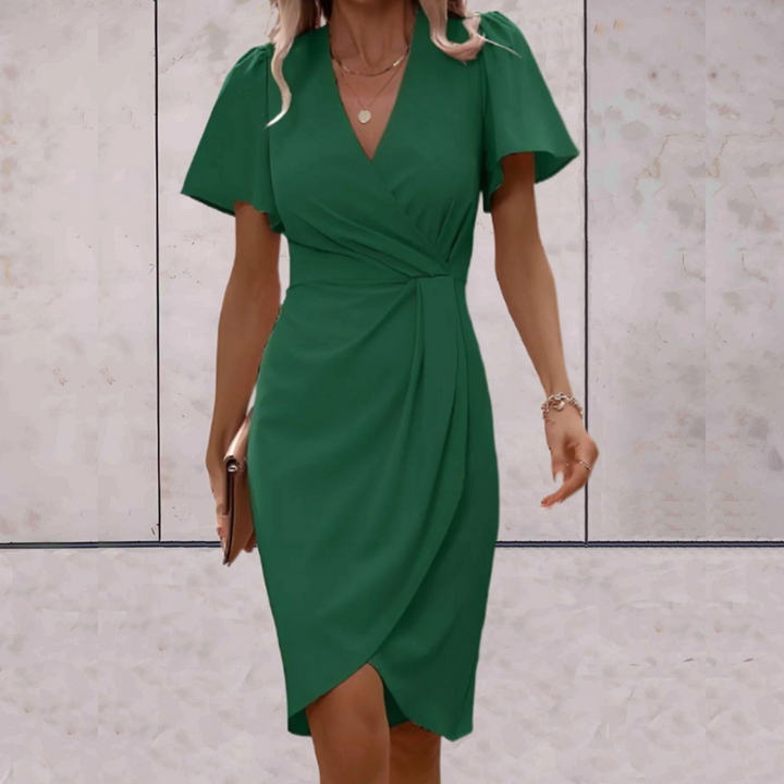 Trendy Wrap Dress - Serafina-red-XS-The Livary