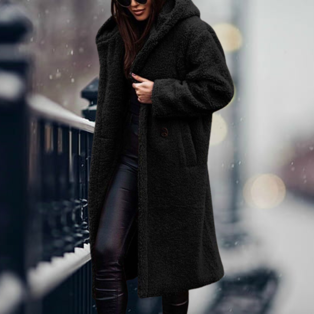 Warm and Stylish Long Winter Coat - Amara-Black-S-The Livary