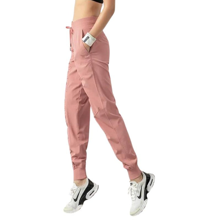 Fitness jogging trousers with drawstring – Laia-Pink-S-The Livary