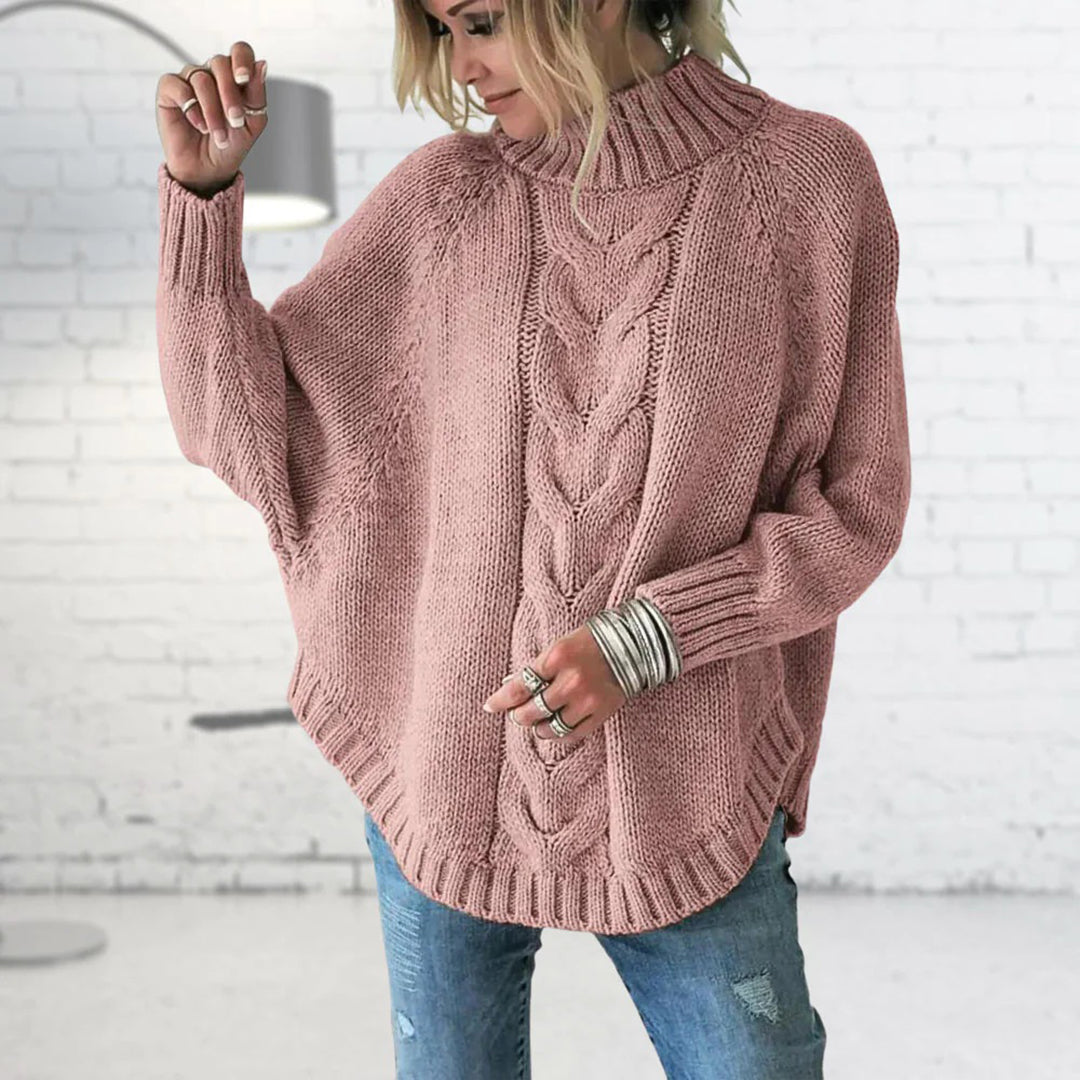 Long Coarse Knitted Women's Sweater - Elise