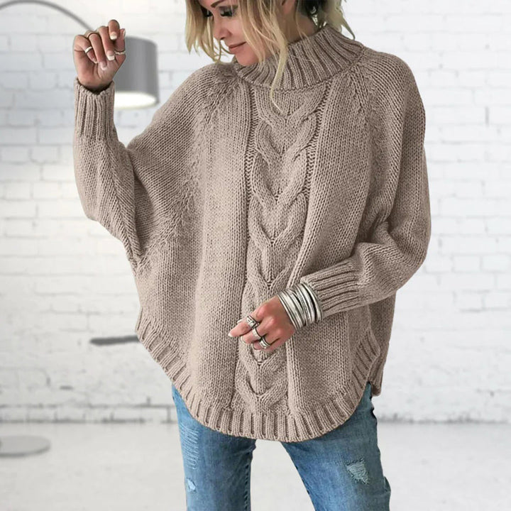 Long Coarse Knitted Women's Sweater - Elise