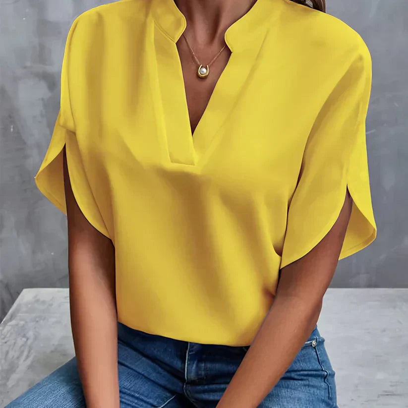 Elegant and Lightweight Ladies' Blouse – Isabella-Yellow-XS-The Livary