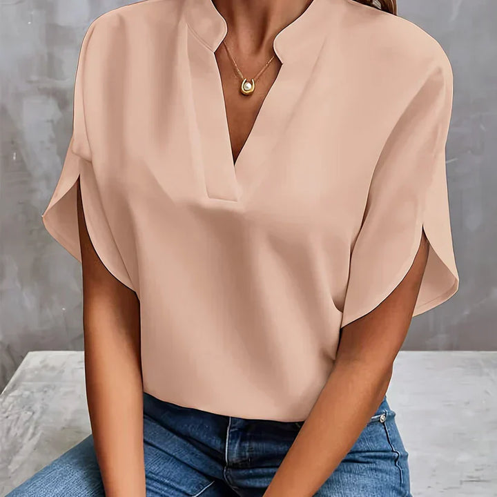 Elegant and Lightweight Ladies' Blouse – Isabella-Beige-XS-The Livary