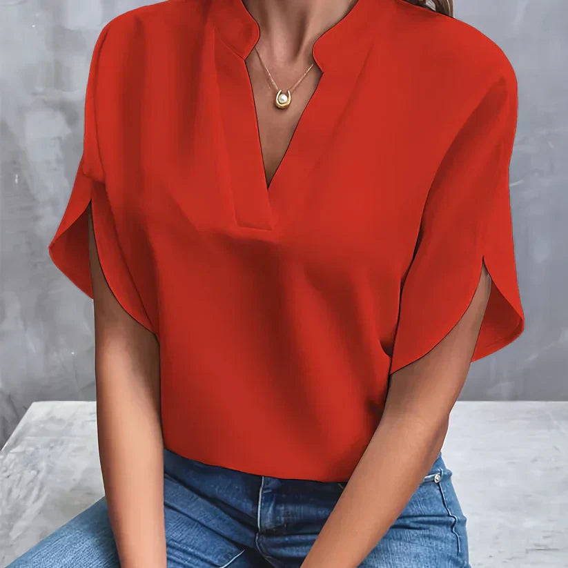 Elegant and Lightweight Ladies' Blouse – Isabella-Red-XS-The Livary