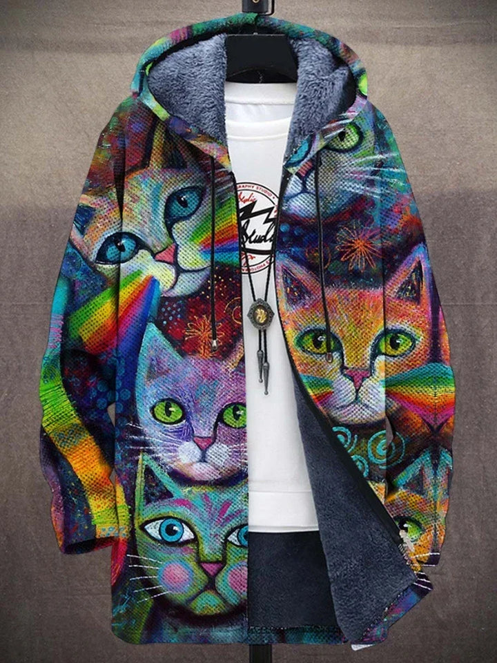 Trendy Women's Coat with Artistic Print - Isa-Style 3-S-The Livary