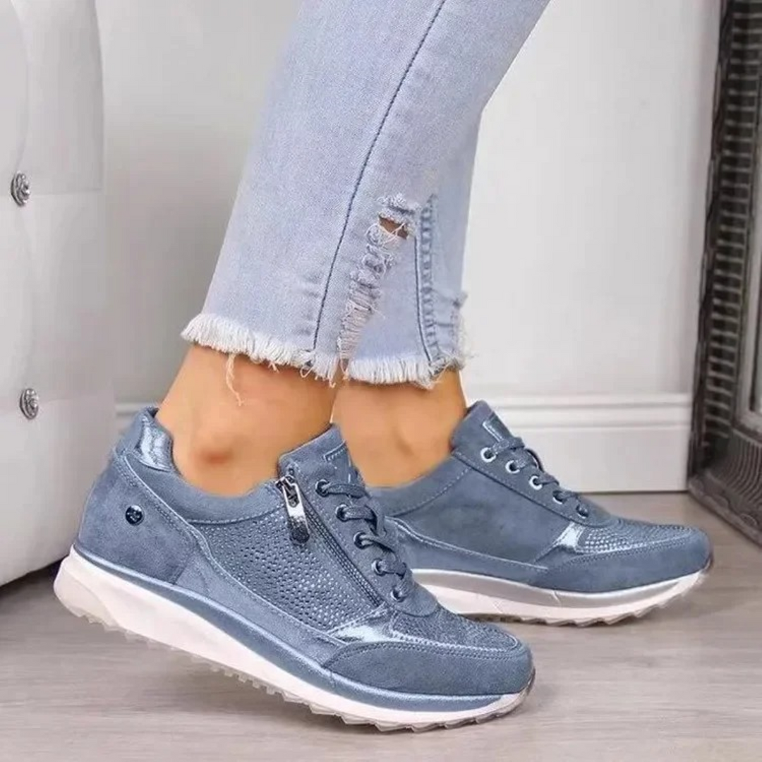 Comfortable Waterproof Women's Shoes - SolEase-Blue-2.0-The Livary