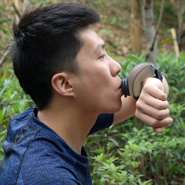 Adjustable Compact Wrist Water Bottle - FlowBand-Black-The Livary
