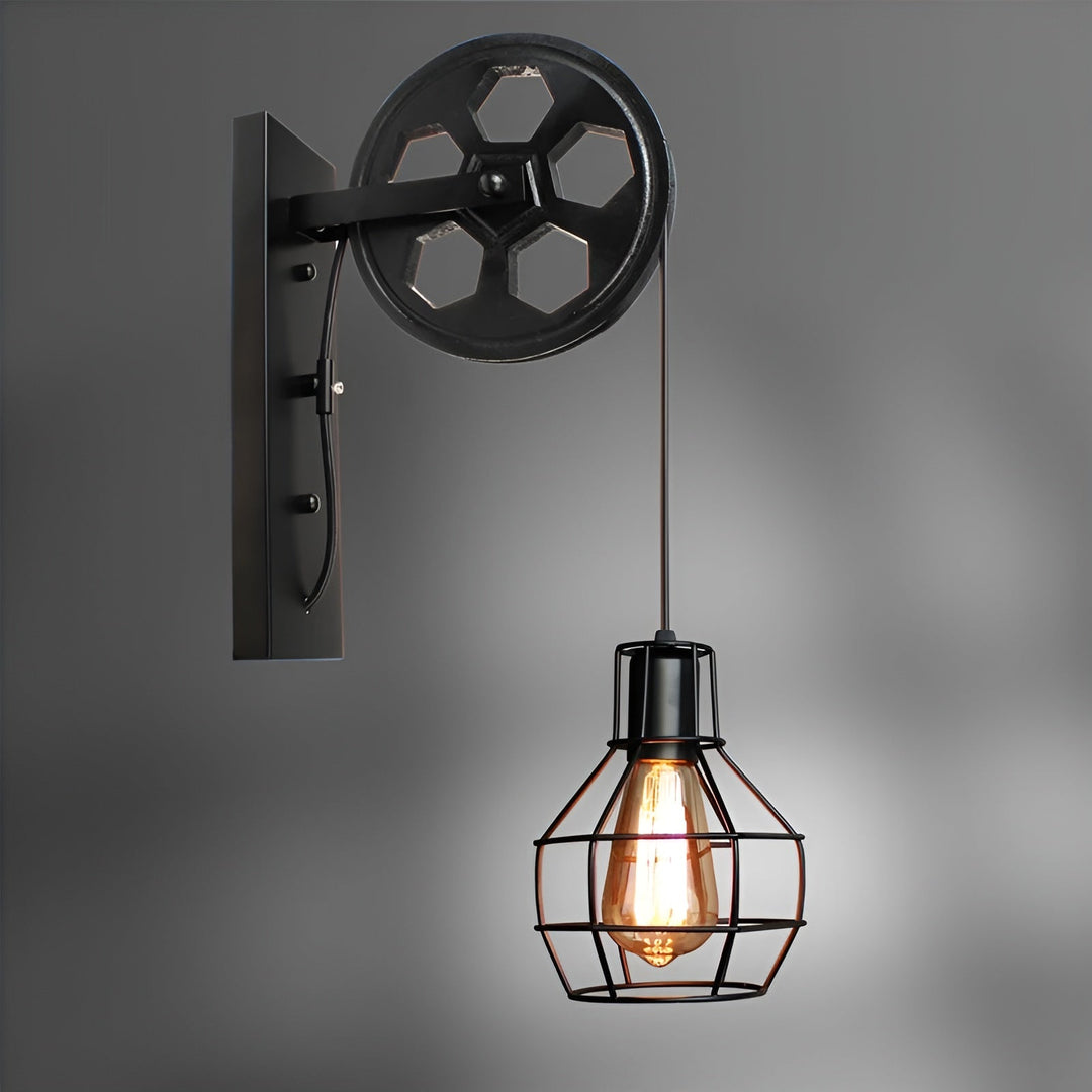 Vintage Industrial LED Wall Lamp - IronGlare-Black-The Livary