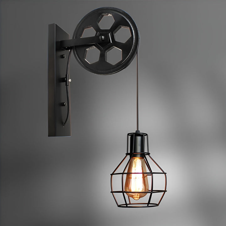 Vintage Industrial LED Wall Lamp - IronGlare-Black-The Livary