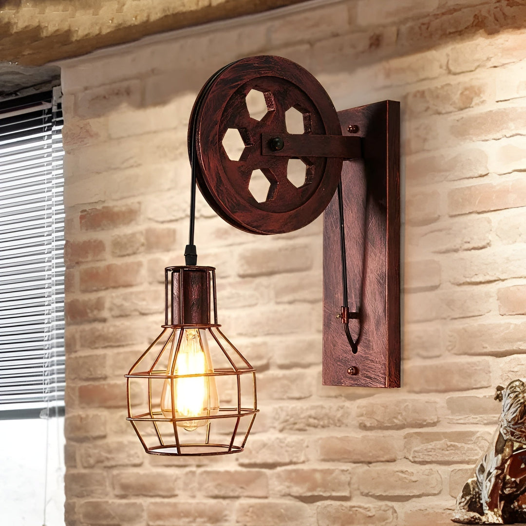 Vintage Industrial LED Wall Lamp - IronGlare-Black-The Livary