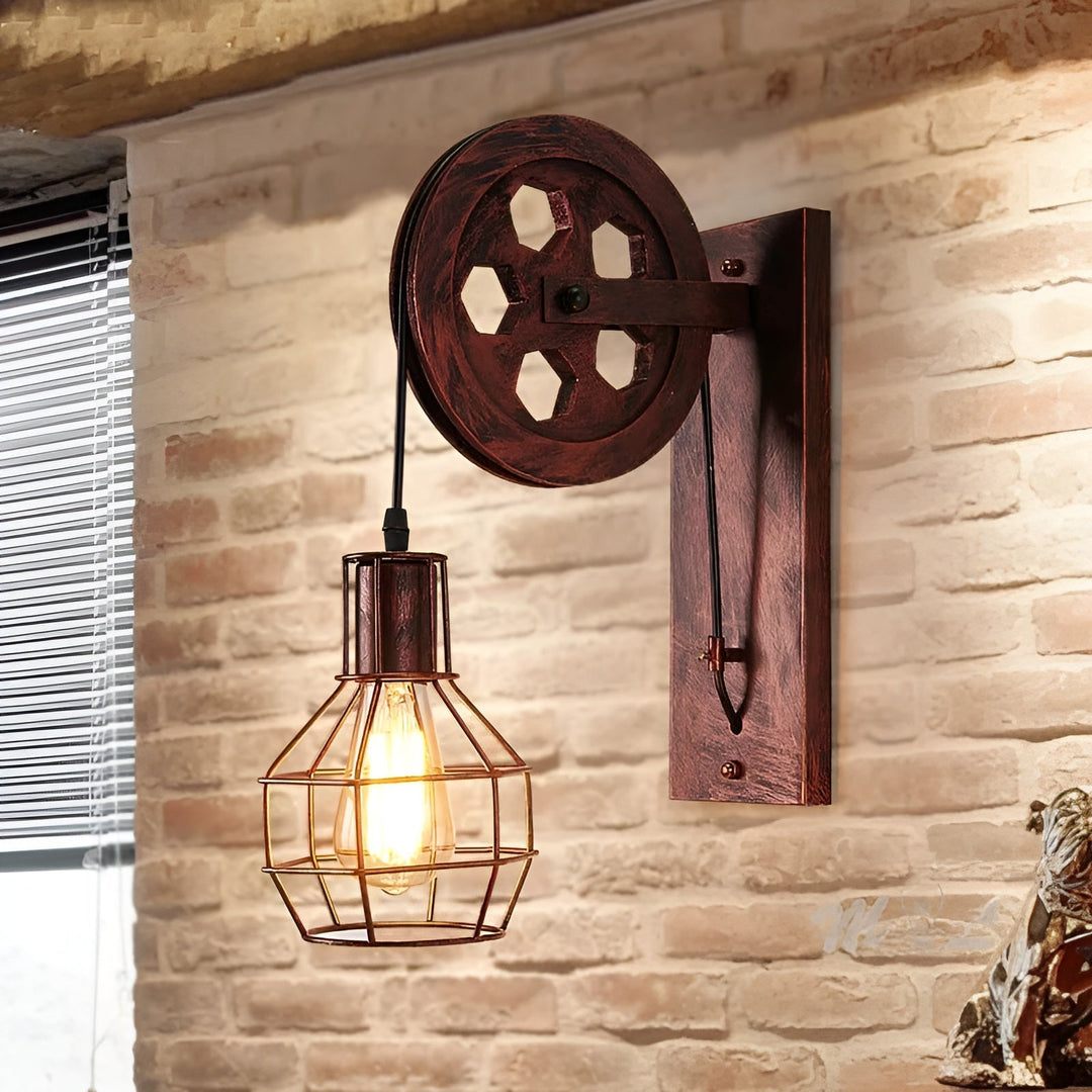 Vintage Industrial LED Wall Lamp - IronGlare-Rust-The Livary