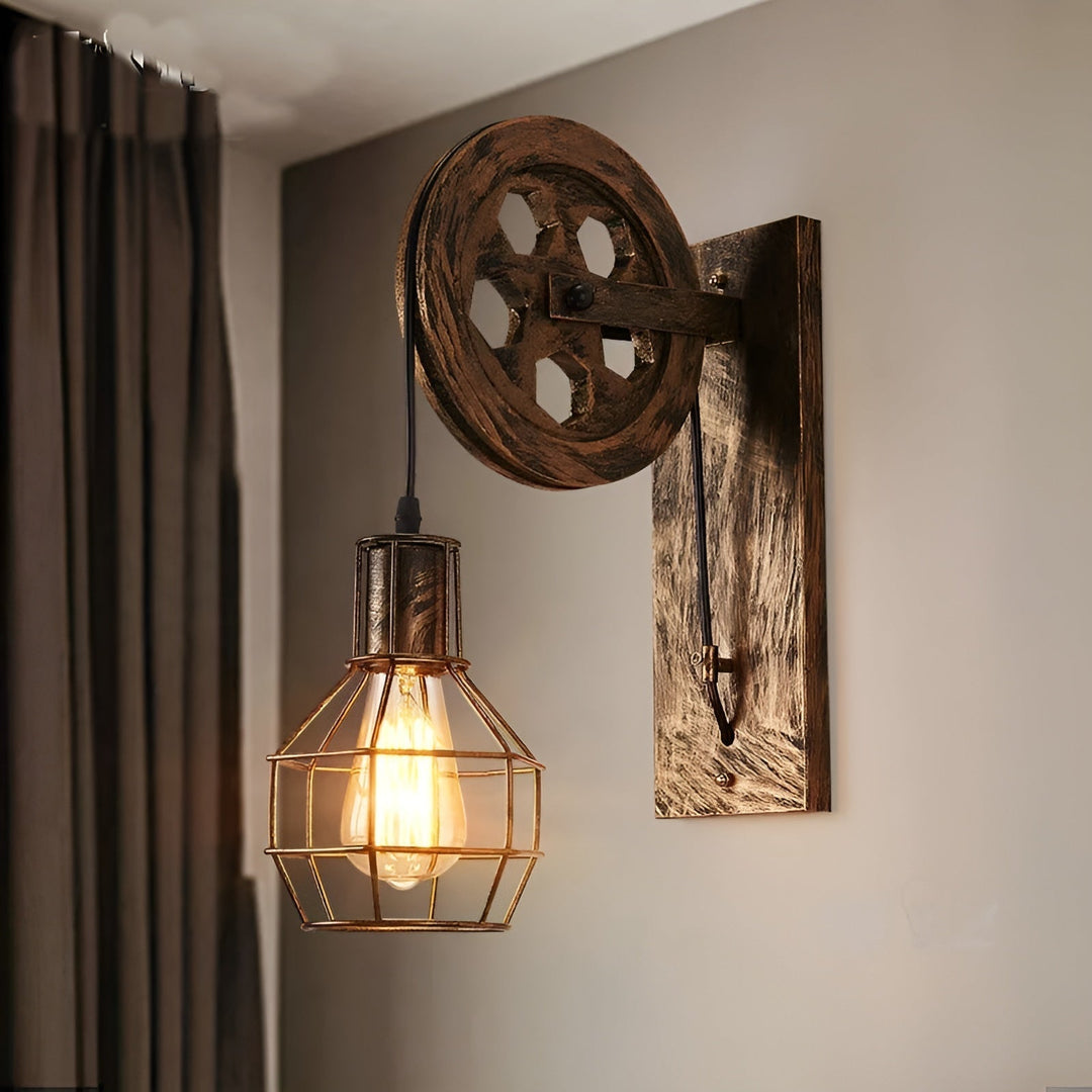 Vintage Industrial LED Wall Lamp - IronGlare-Black-The Livary