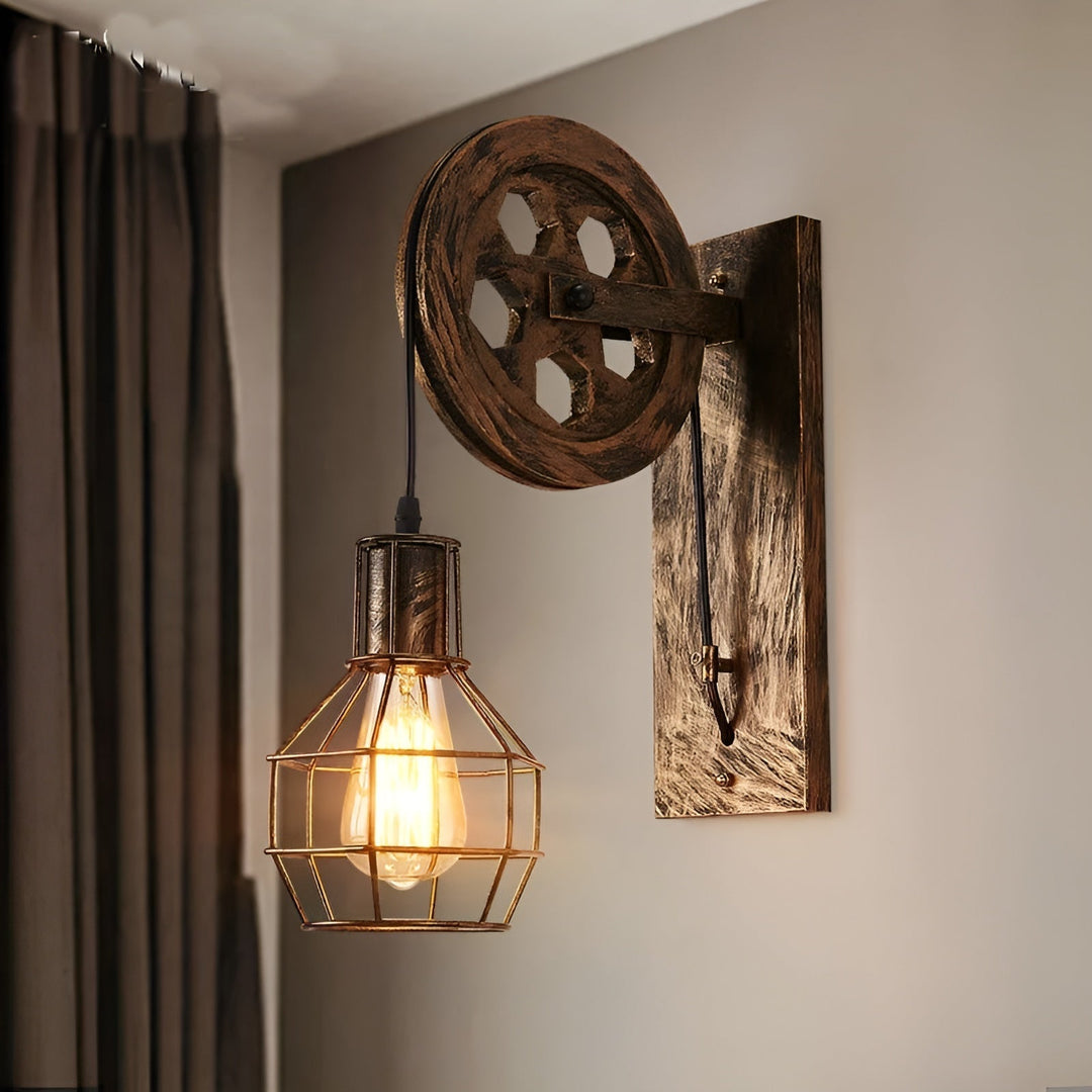 Vintage Industrial LED Wall Lamp - IronGlare-Black-The Livary