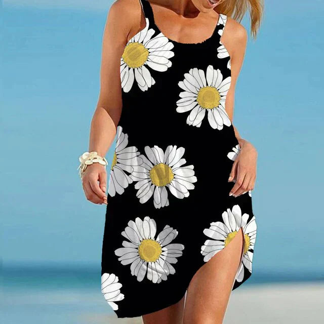 Boho Chic summer dress with floral print – Karla-Black-S-The Livary
