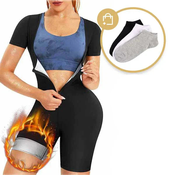 Shapewear Alina | Neoprene sauna suit for waist, belly and legs-Sauna package Alina + 3 pairs of bamboo socks-S-The Livary