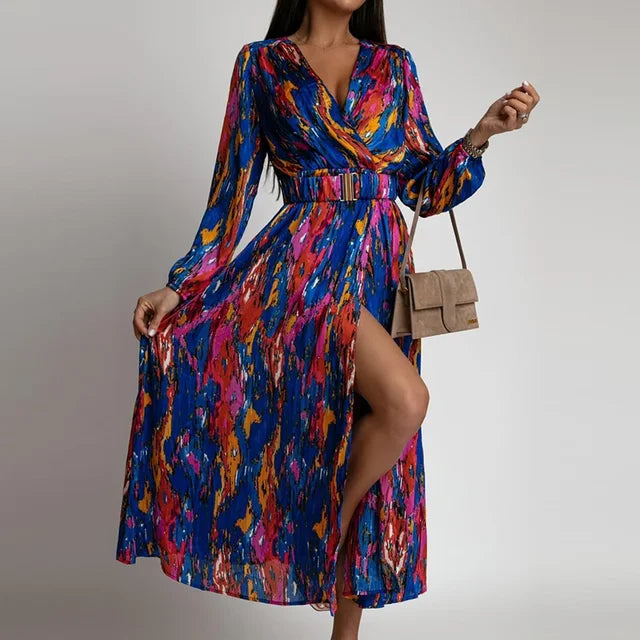 Bohemian Maxi Dress - Seraphina-Blue-XS-The Livary