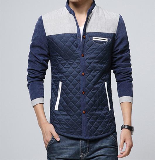 Retro windbreaker with stand-up collar for men - Orlando-Blue Brown-S-The Livary