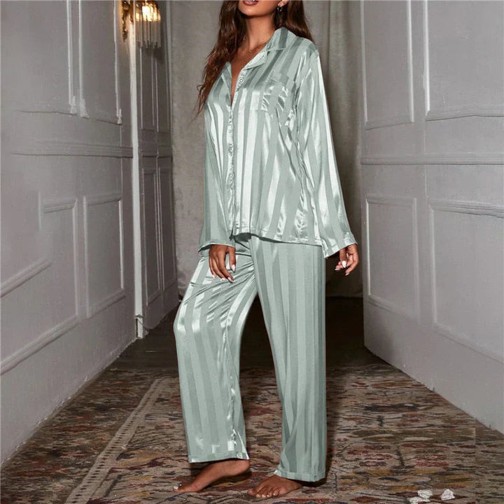 Silky-soft women's pyjama set – Emilia-Beige-S-The Livary