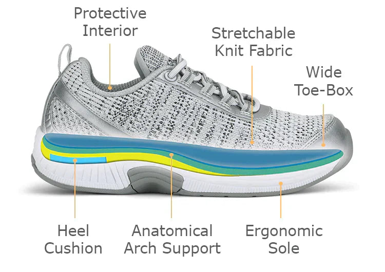 Ergonomic comfort shoes with orthopaedic support – Milena-Light grey-3-The Livary