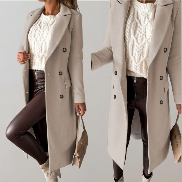 Stylish Long Winter Coat for Women - Elara-Pink-S-The Livary