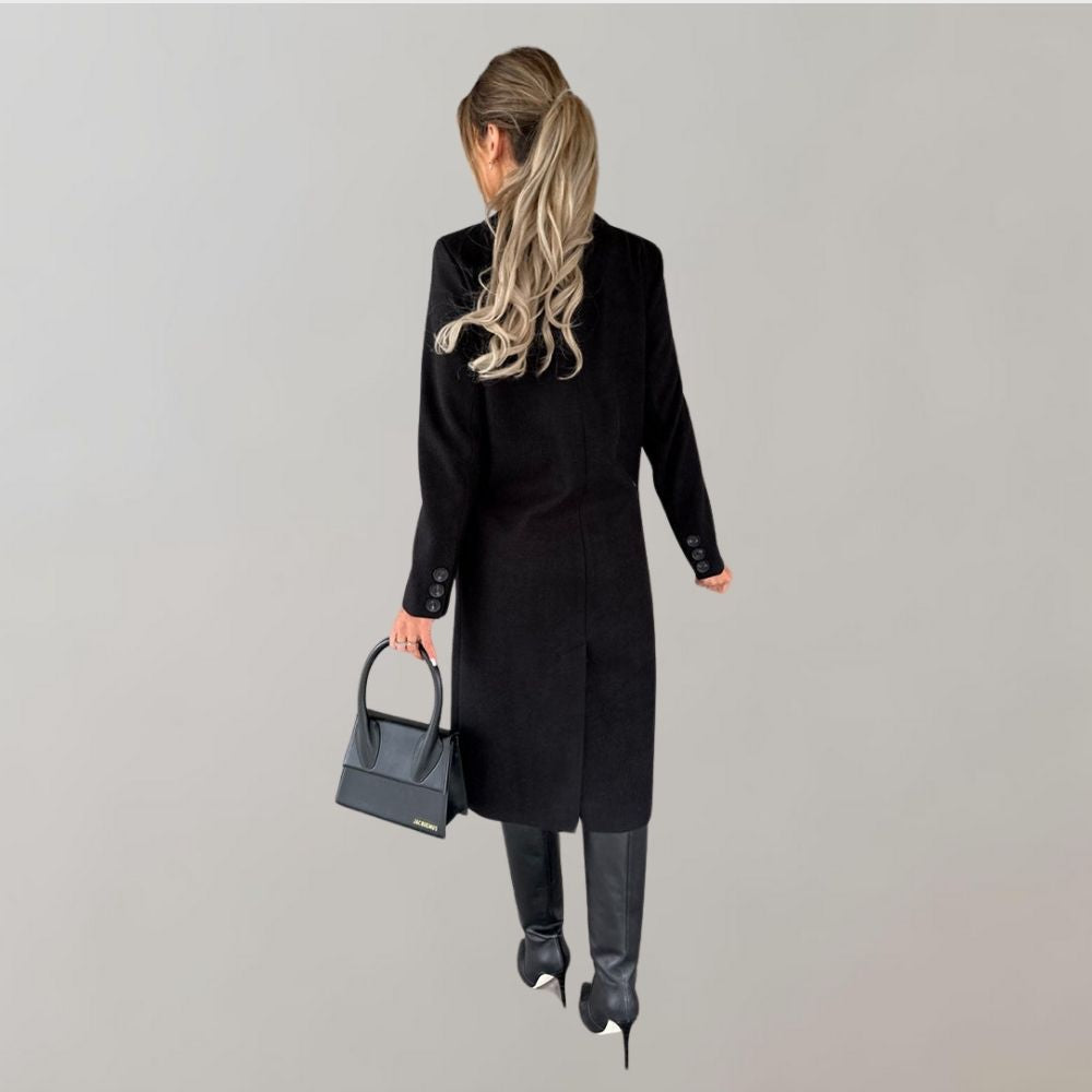 Stylish Long Winter Coat for Women - Elara-Pink-S-The Livary