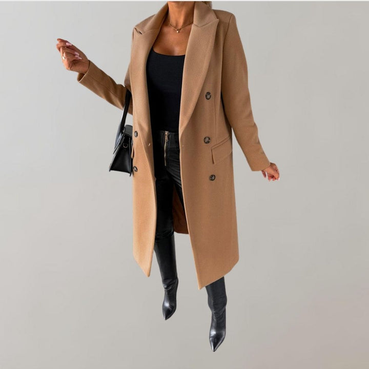 Stylish Long Winter Coat for Women - Elara-Brown-S-The Livary