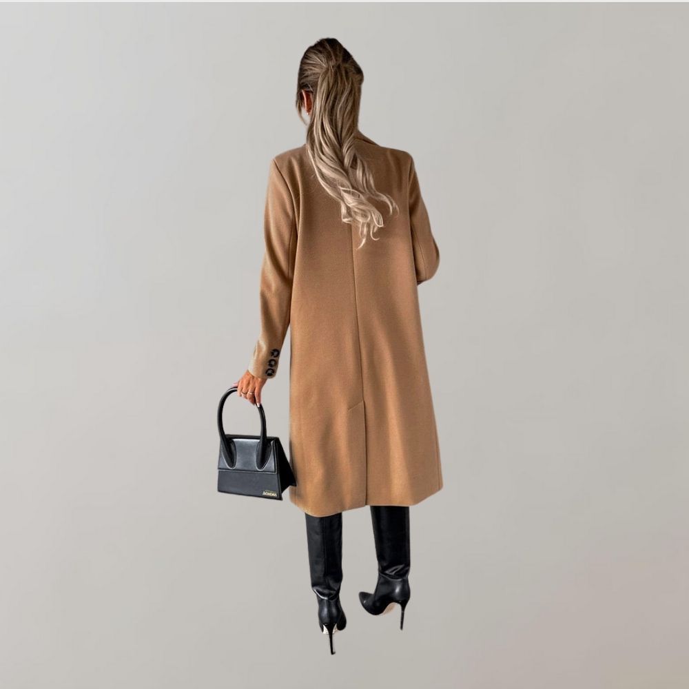 Stylish Long Winter Coat for Women - Elara-Pink-S-The Livary