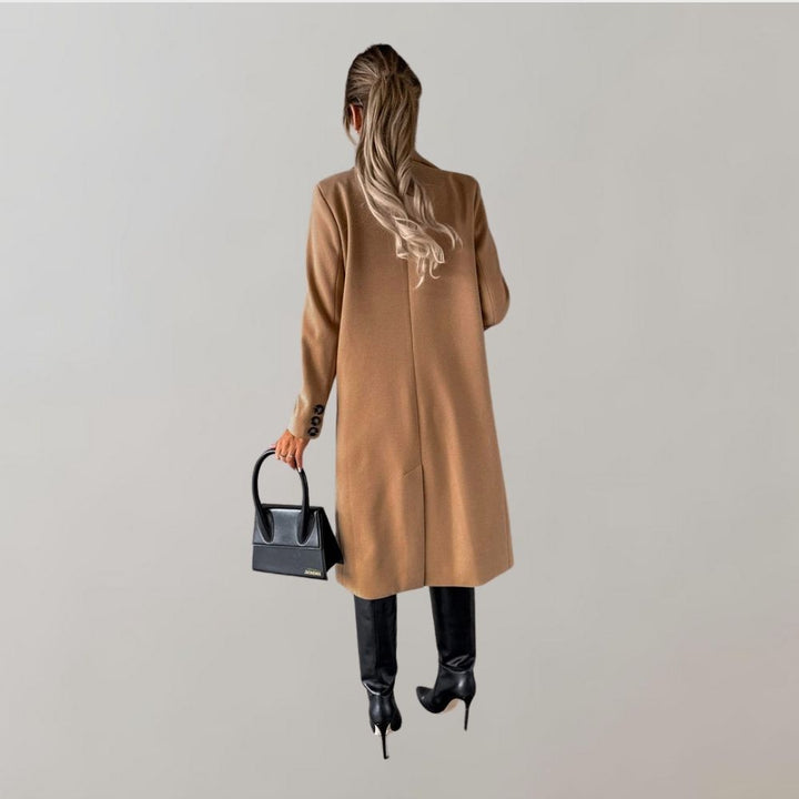 Stylish Long Winter Coat for Women - Elara-Pink-S-The Livary