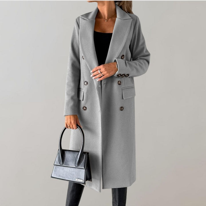 Stylish Long Winter Coat for Women - Elara-Grey-S-The Livary