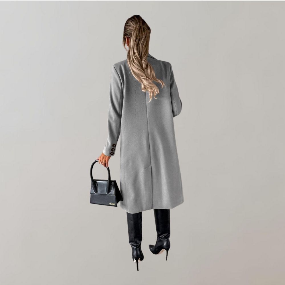 Stylish Long Winter Coat for Women - Elara-Pink-S-The Livary