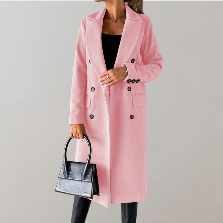 Stylish Long Winter Coat for Women - Elara-Pink-S-The Livary