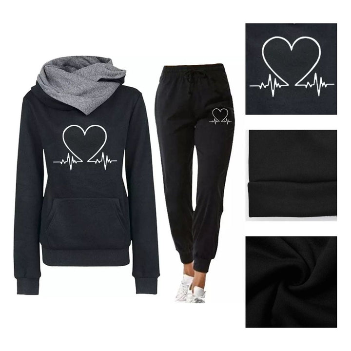 COMFORTABLE WOMEN'S TWO-PIECE TRACKSUIT - WARMFLEX™-Black-S-The Livary