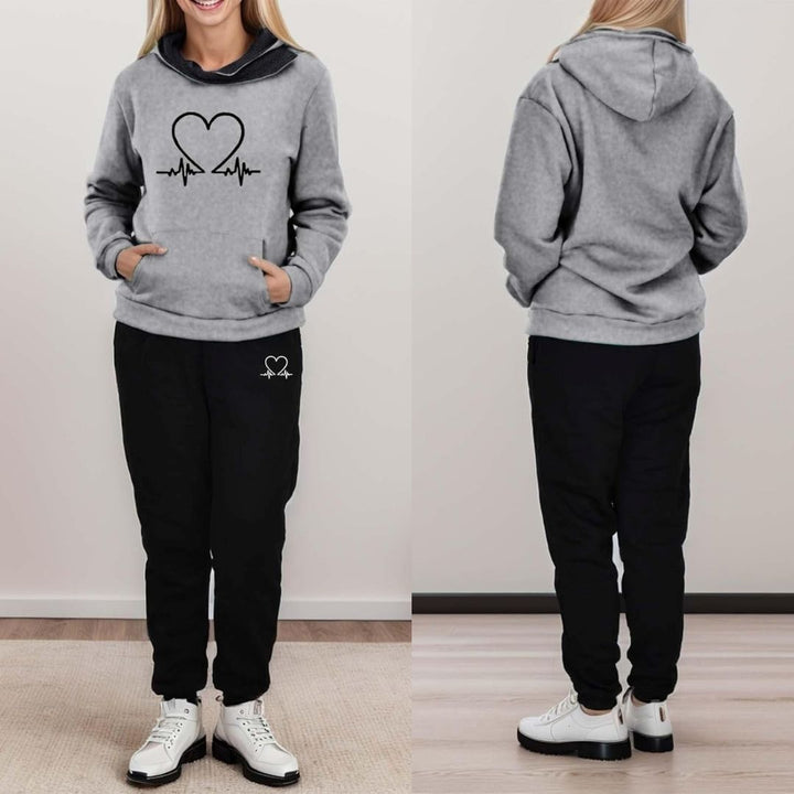 COMFORTABLE WOMEN'S TWO-PIECE TRACKSUIT - WARMFLEX™-Black-S-The Livary