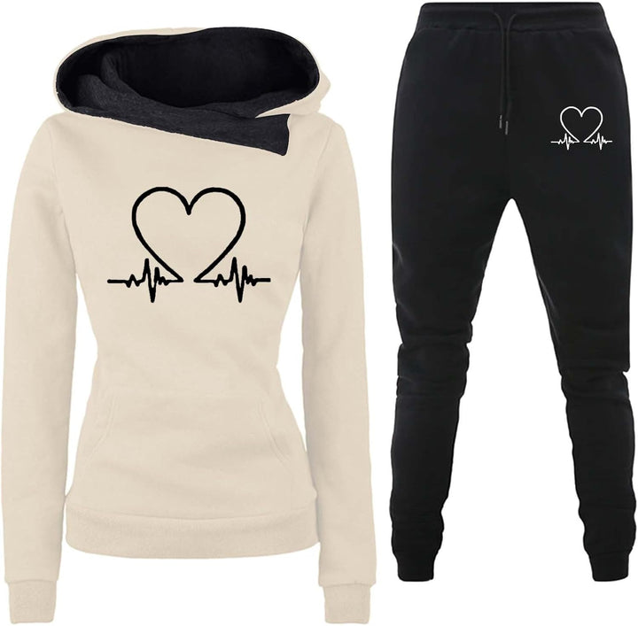 COMFORTABLE WOMEN'S TWO-PIECE TRACKSUIT - WARMFLEX™-Beige-S-The Livary