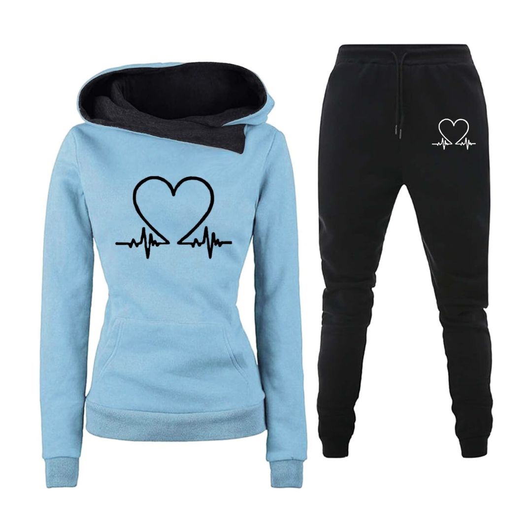 COMFORTABLE WOMEN'S TWO-PIECE TRACKSUIT - WARMFLEX™-Blue-S-The Livary