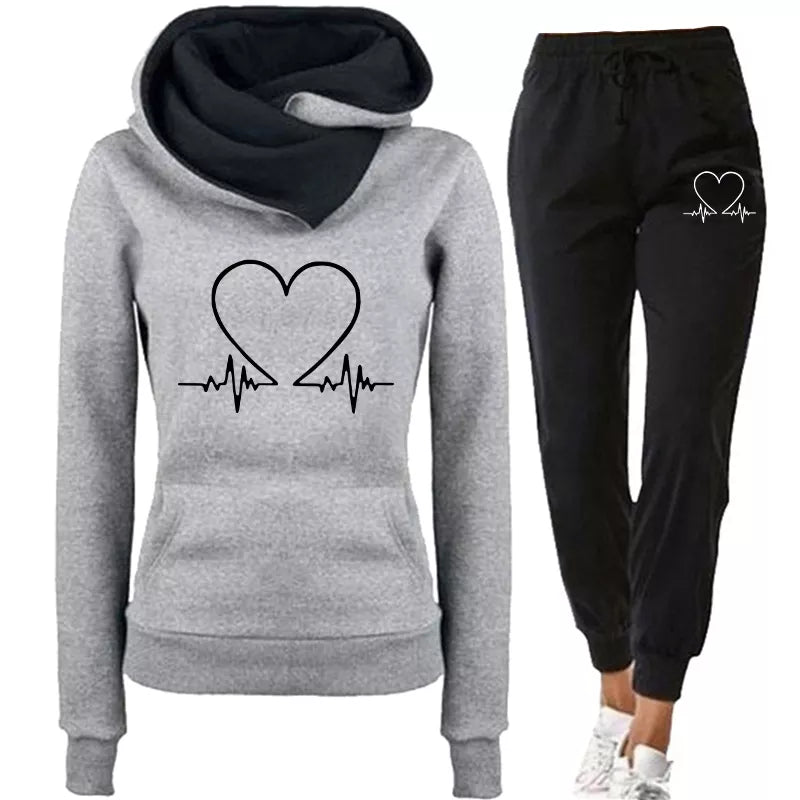 COMFORTABLE WOMEN'S TWO-PIECE TRACKSUIT - WARMFLEX™-Grey-S-The Livary
